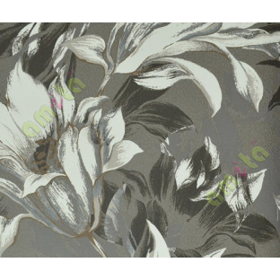White black natural floral design home décor wallpaper for walls